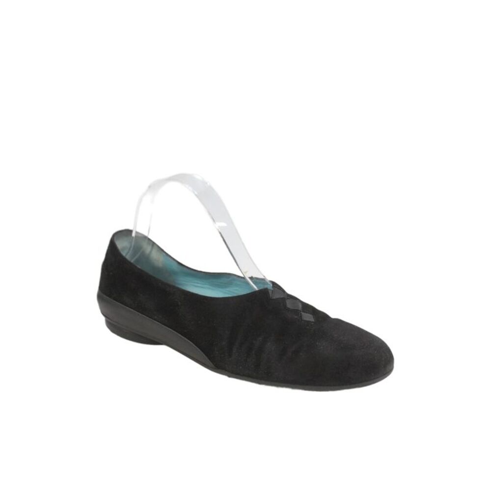 Thierry Rabotin Womens Suede Slip On Dress Shoes Black Size 8.5